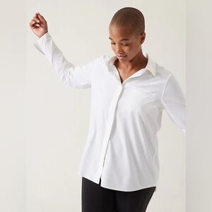 Athleta Urbanite Button Down White Top XS